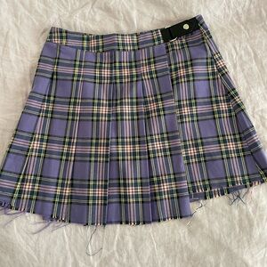 Current Mood Purple Plaid Mini Skirt Kilt Size Medium